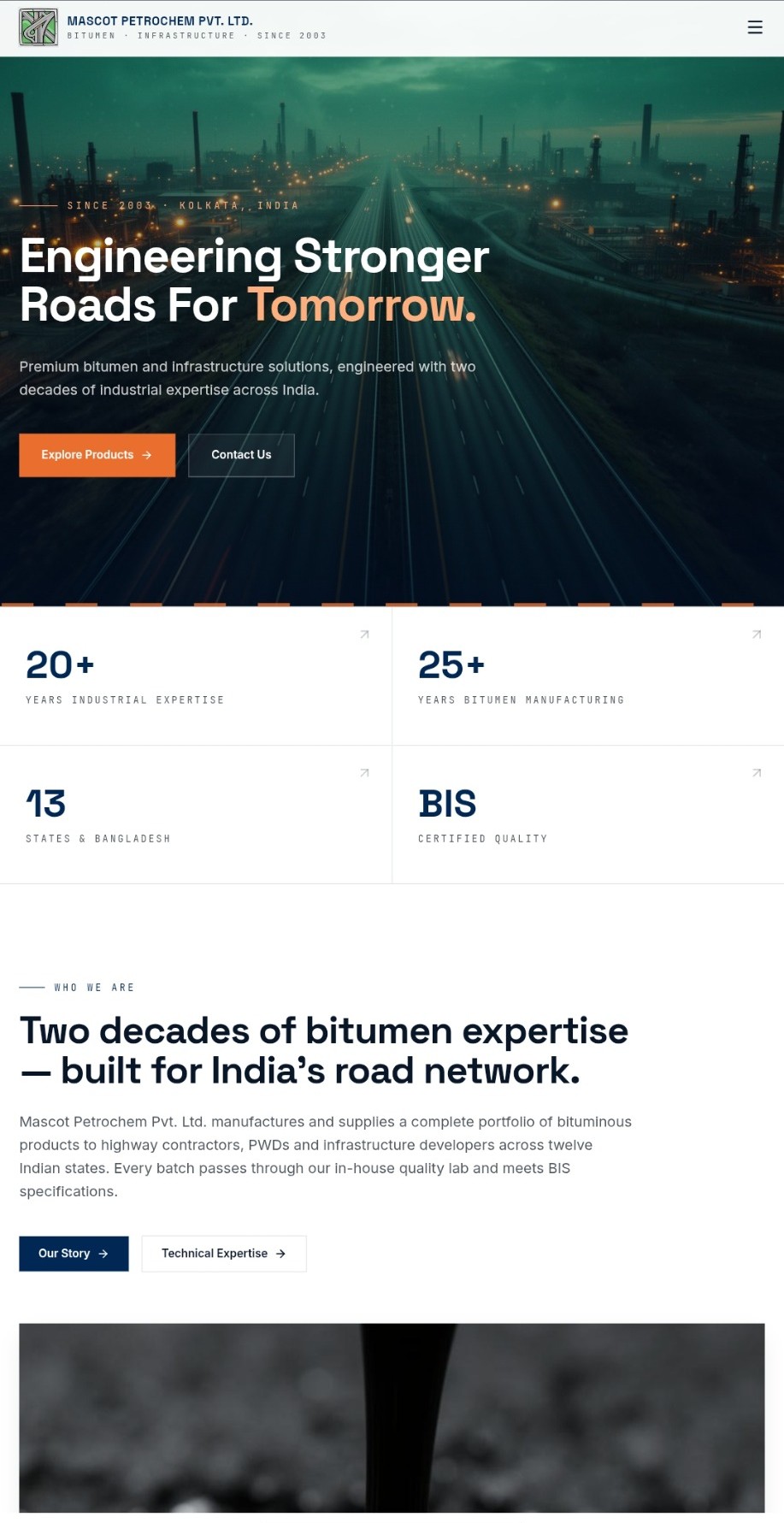 Mascot Petrochem — Website Development project by Impressh